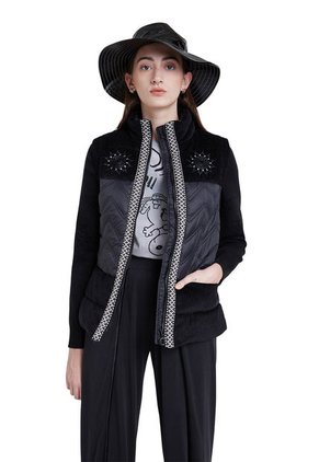 Chaqueta Negro Desigual