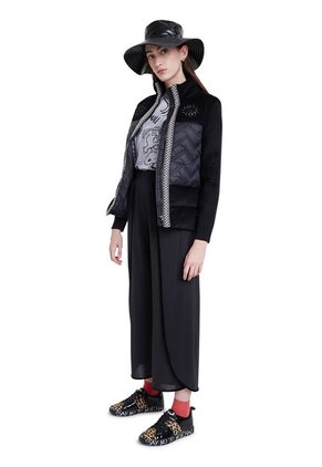 Chaqueta Negro Desigual