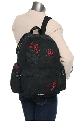 Bolso Negro-Rojo Desigual