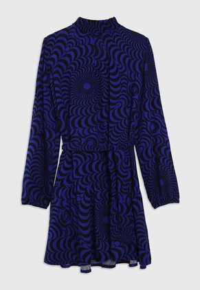 Vestido Azul-Negro Desigual