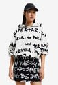 Hoodie Blanco-Negro Desigual de Desigual