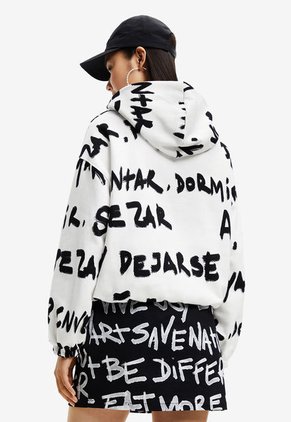 Hoodie Blanco-Negro Desigual