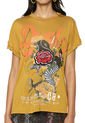 Camiseta Mostaza Desigual de Desigual