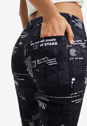 Pantalón Negro-Blanco Desigual Femenino