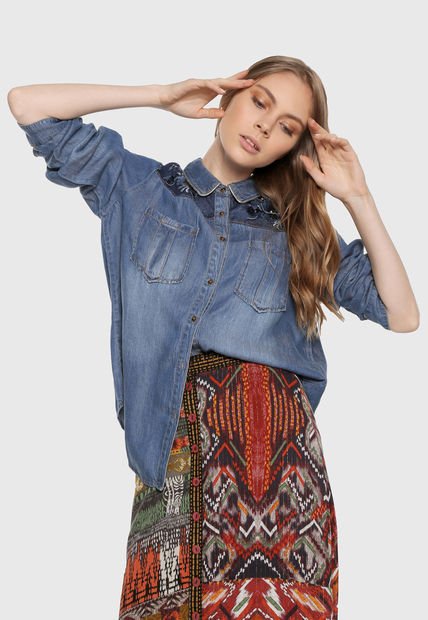 Camisa Azul Desigual - Compra Ahora | Dafiti Colombia