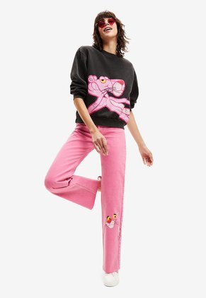 Buzo Negro-Rosa Desigual Femenino