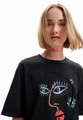 Camiseta Negro-Multicolor Desigual