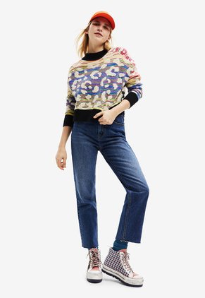 Saco Negro-Blanco Desigual Femenino