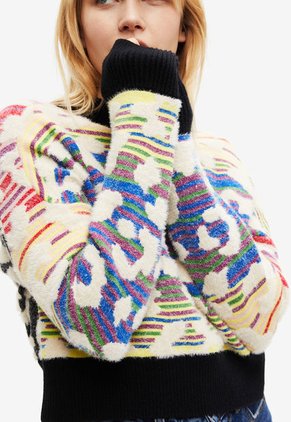 Saco Negro-Blanco Desigual Femenino