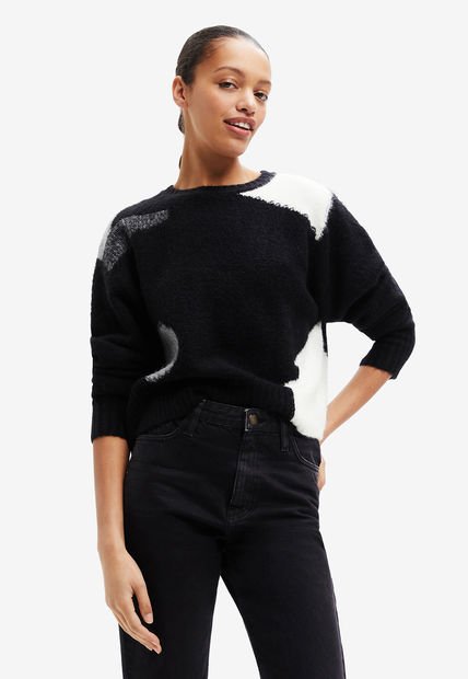 Saco Negro-Blanco Desigual Femenino