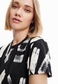 Camiseta Negro-Beige Desigual Arty de Desigual