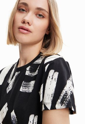 Camiseta Negro-Beige Desigual Arty