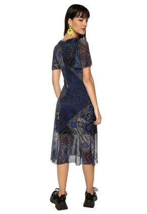 Vestido Azul-Negro Desigual