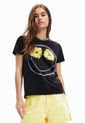 Camiseta Negro-Amarillo-Gris Desigual Smiley de Desigual