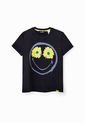 Camiseta Negro-Amarillo-Gris Desigual Smiley de Desigual