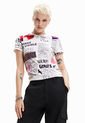 Camiseta Blanco-Multicolor Desigual Periódico de Desigual