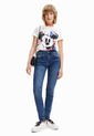 Camiseta Blanco-Negro-Rosa Desigual Mickey Mouse de Desigual
