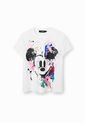 Camiseta Blanco-Negro-Rosa Desigual Mickey Mouse de Desigual