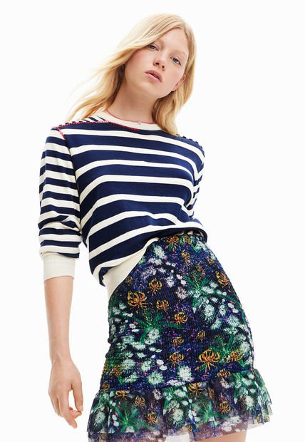 Saco Marfil-Azul-Rojo Desigual