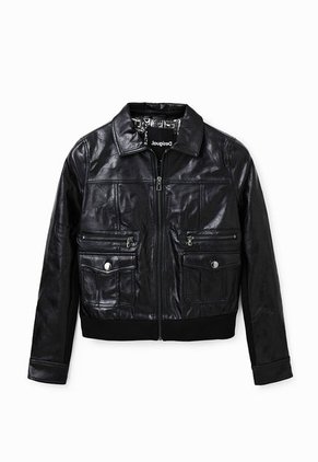 Chaqueta Negro Desigual