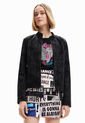 Chaqueta Biker Negro-Plateado Desigual de Desigual