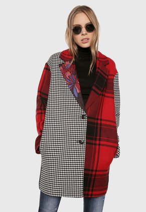 Abrigo Negro-Blanco-Rojo Desigual