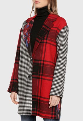 Abrigo Negro-Blanco-Rojo Desigual