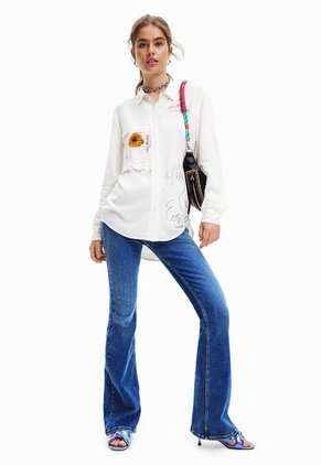 Camisa Blanco-Amarillo-Rosa Desigual