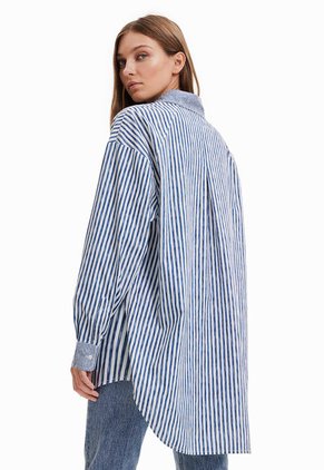 Camisa Azul-Blanco-Verde-Naranja Desigual