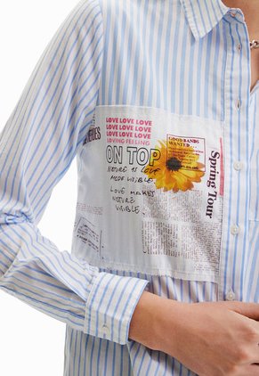 Camisa Blanco-Azul-Rojo Desigual