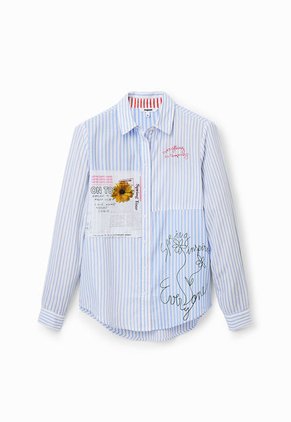 Camisa Blanco-Azul-Rojo Desigual