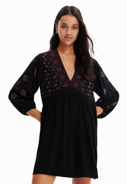 Vestido Negro-Multicolor Desigual