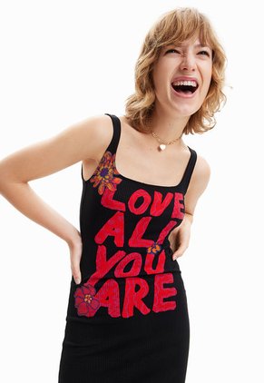 Vestido Negro-Rojo-Naranja Desigual