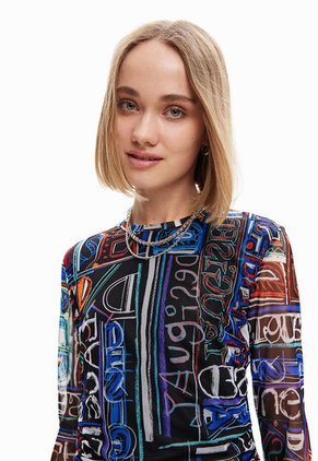 Vestido Negro-Multicolor Desigual