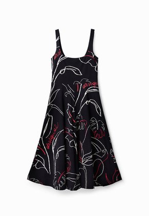 Vestido Negro-Beige-Rojo Desigual
