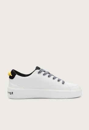 Tenis Lifestyle Blanco-Amarillo-Negro Desigual Smiley