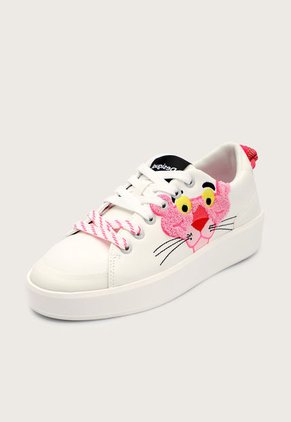 Tenis Lifestyle Blanco-Rosa-Negro Desigual Pink Panther