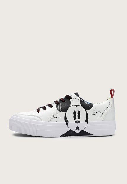 Tenis Lifestyle Blanco-Negro-Rojo Desigual Mickey Mouse