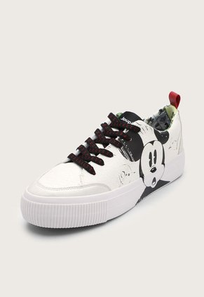 Tenis Lifestyle Blanco-Negro-Rojo Desigual Mickey Mouse