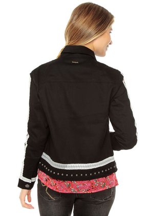 Chaqueta Negro Desigual