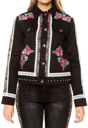 Chaqueta Negro Desigual
