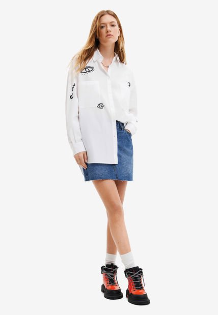 Camisa Blanco-Negro Desigual