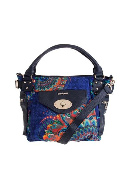 Bolso Azul Royal-Negro Desigual