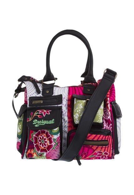 Bolso Desigual Negro-Blanco-Fucsia-Naranja