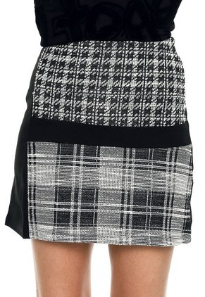 Falda Negro-Blanco Desigual