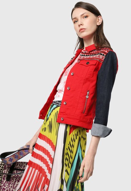 Chaqueta Rojo-azul-Blanco Desigual