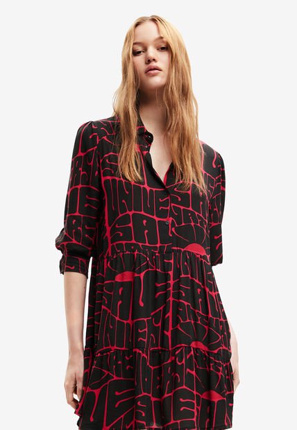 Vestido Negro-Rojo Desigual