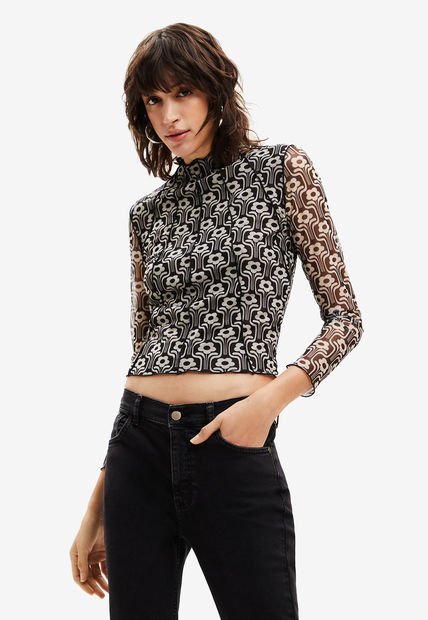 Blusa Negro-Gris Desigual