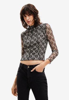 Blusa Negro-Gris Desigual