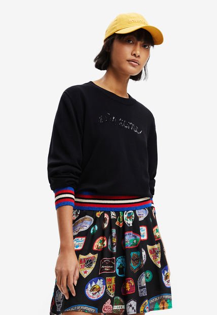 Saco Negro-Azul-Rojo Desigual